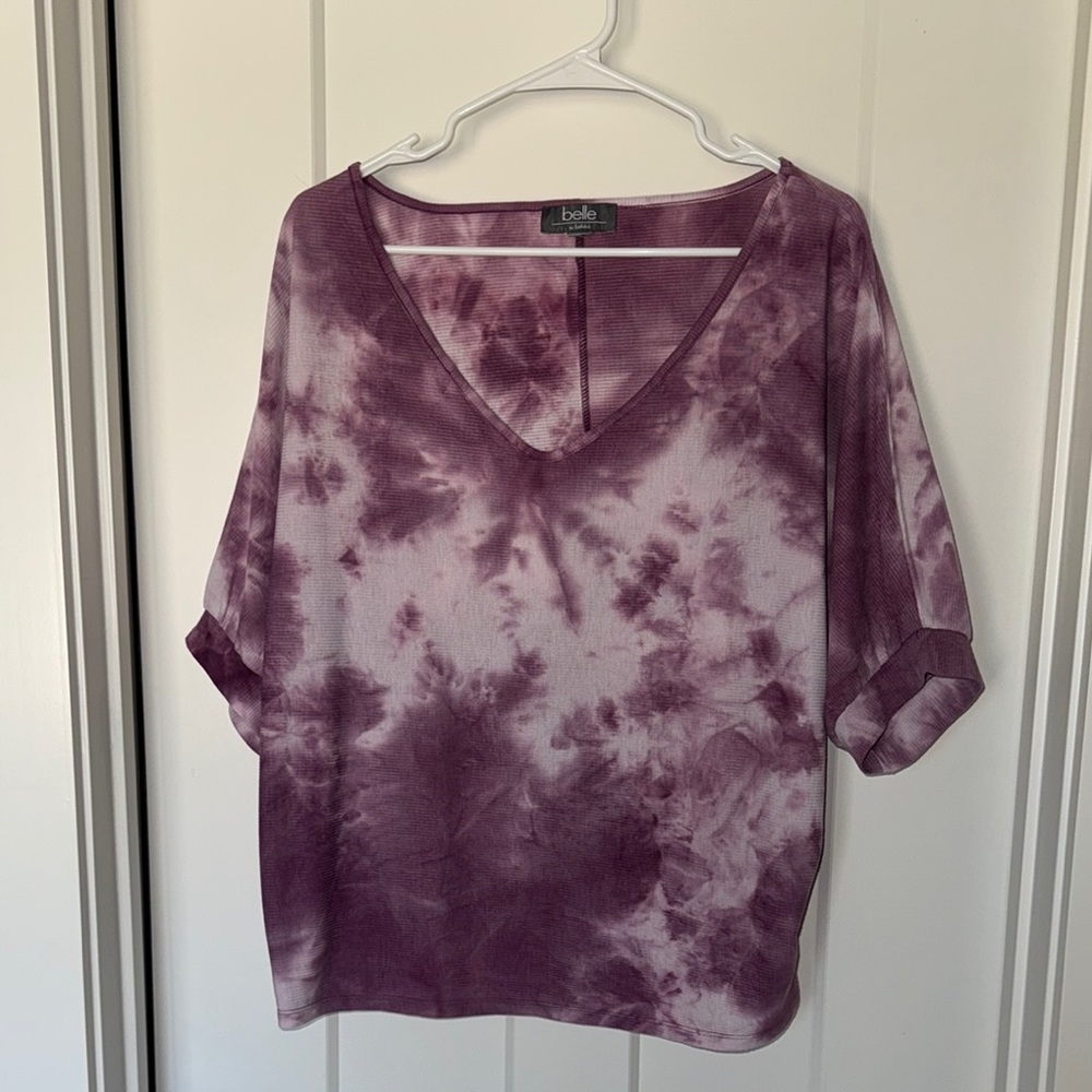 Bobeau Purple Boxy Relaxed Blouse